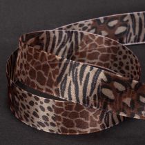 Prodotto Nastro decorativo, stampa animalier, motivo leopardato, nastro regalo, larghezza 25 mm, lunghezza 20 m