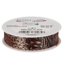 Prodotto Nastro decorativo, stampa animalier, motivo leopardato, nastro regalo, larghezza 25 mm, lunghezza 20 m