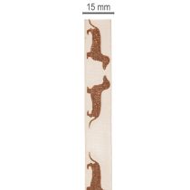 Prodotto Nastro regalo con motivo a bassotto per lavori fai da te e artigianato, 15 mm x 18 m
