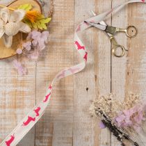 Prodotto Nastro decorativo con motivo a bassotto, ideale come regalo, largo 15 mm e lungo 18 m.