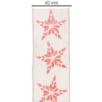 Prodotto Nastro decorativo con stelle rosse, largo 40 mm, lungo 15 m.