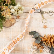 Prodotto Nastro regalo con decorazioni a forma di omini di pan di zenzero. Nastro festivo per regali di Natale. 25 mm x 18 m.