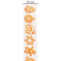 Prodotto Nastro regalo con decorazioni a forma di omini di pan di zenzero. Nastro festivo per regali di Natale. 25 mm x 18 m.