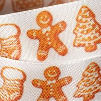 Prodotto Nastro regalo con decorazioni a forma di omini di pan di zenzero. Nastro festivo per regali di Natale. 25 mm x 18 m.