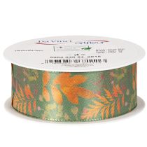 Prodotto Nastro decorativo con motivo a foglie, decorazione autunnale, 40 mm x 15 m