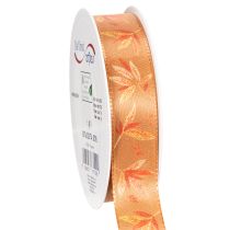 Prodotto Nastro regalo autunnale con foglie per confezioni creative, 25 mm, 18 m