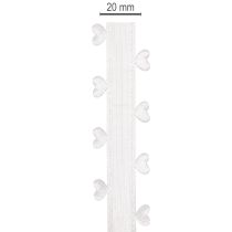 Prodotto Nastro decorativo bianco con cuoricini per idee creative di bricolage, 20 mm x 15 m
