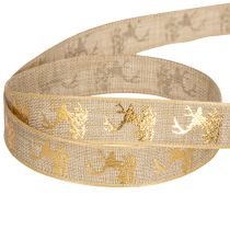Prodotto Nastro decorativo con disegno di cervo, nastro natalizio, 15 mm x 15 m
