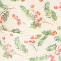 Prodotto Nastro decorativo con agrifoglio e bacche, bordo dimensionalmente stabile, 25 mm, 18 m