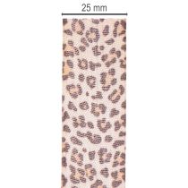 Prodotto Nastro regalo con stampa animalier leopardata, largo 25 mm e lungo 18 m.