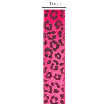 Prodotto Nastro decorativo con stampa leopardata, rosa, 15 mm x 18 m