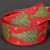 Prodotto Nastro regalo con albero di Natale e stelle, 40 mm, 15 m