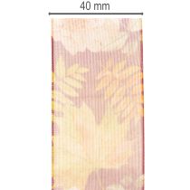 Prodotto Nastro regalo nei colori autunnali, nastro in organza con motivo floreale, 40 mm, 15 m