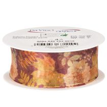 Prodotto Nastro regalo nei colori autunnali, nastro in organza con motivo floreale, 40 mm, 15 m