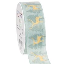 Prodotto Nastro regalo con renne e alberi di Natale, 40 mm x 18 m