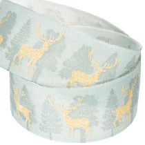 Prodotto Nastro regalo con renne e alberi di Natale, 40 mm x 18 m