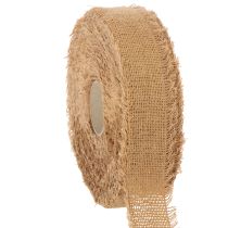 Prodotto Nastro decorativo in cotone, stile rustico, con frange, 40 mm, 30 m