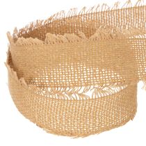 Prodotto Nastro decorativo in cotone, stile rustico, con frange, 40 mm, 30 m