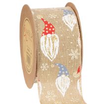 Prodotto Nastro decorativo con gnomi natalizi su nastro di juta, motivo invernale, 60 mm x 10 m