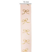 Prodotto Nastro regalo con fiocchi dorati, 15 mm, 18 m