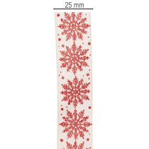 Prodotto Nastro decorativo con fiocchi di neve, per confezioni regalo, tema invernale, 25 mm x 20 m