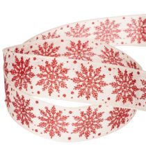 Prodotto Nastro decorativo con fiocchi di neve, per confezioni regalo, tema invernale, 25 mm x 20 m