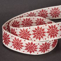 Prodotto Nastro decorativo con fiocchi di neve, per confezioni regalo, tema invernale, 25 mm x 20 m