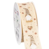 Prodotto Nastro decorativo con gnomi e cuori per regali e lavori creativi, 40 mm x 15 m