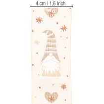 Prodotto Nastro decorativo con gnomi e cuori per regali e lavori creativi, 40 mm x 15 m