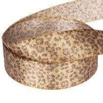 Prodotto Nastro regalo con stampa leopardata per decorazioni creative e composizioni floreali, 25 mm x 20 m