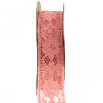 Prodotto Nastro in pizzo rosa antico, nastro decorativo, decorazione vintage, nastro decorativo, decorazione nuziale W25mm L15m