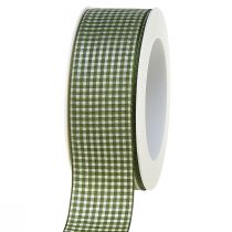 Prodotto Nastro regalo nastro decorativo a quadri verde crema 40mm 20m