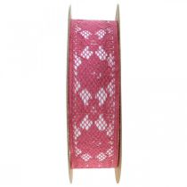 Nastro in pizzo rosa 25mm nastro decorativo in pizzo 15m