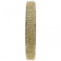 Nastro decorativo iuta verde, natura 12mm Nastro di iuta colorato decorazione iuta 10m