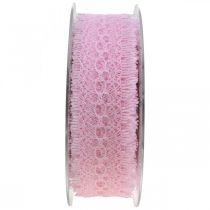 Prodotto Nastro di pizzo Decorazioni regalo Decorazioni per la tavola di nozze Rosa W35mm L20m