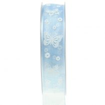 Nastro organza farfalla blu 25mm 20m