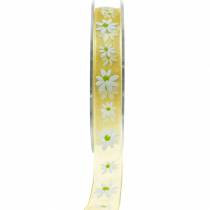 Nastro in organza fiori gialli 15mm nastro in tessuto nastro decorativo decorazione estiva 20m