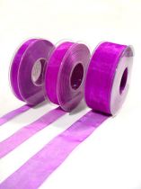 Nastro in organza con cimosa 50m viola medio