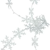 Prodotto Nastro di raso Nastro natalizio fiocco di neve bianco 25 mm 5 m
