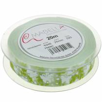 Prodotto Nastro decorativo con farfalle Nastro regalo in organza verde da 25 mm 20 m