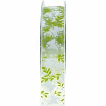 Prodotto Nastro decorativo con farfalle Nastro regalo in organza verde da 25 mm 20 m