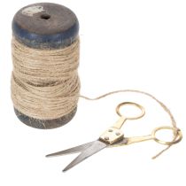 Prodotto Rocchetto di nastro in juta con forbici Ø5cm H8cm 2 pezzi