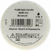 Prodotto PURE Nature Safe Candle candela stearina, cera di colza 90/60mm bianco 1 pz