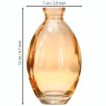 Prodotto Vaso bulboso in vetro mini vasi arancioni Ø7cm H12cm 6 pezzi
