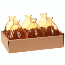Prodotto Vaso bulboso in vetro mini vasi arancioni Ø7cm H12cm 6 pezzi