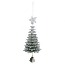 Prodotto Addobbo natalizio Albero di Natale da sospendere con campana Colore argento 29 cm