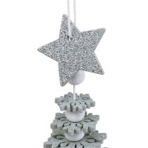 Prodotto Addobbo natalizio Albero di Natale da sospendere con campana Colore argento 29 cm