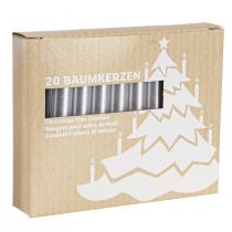 Prodotto Candele per albero Candele per albero di Natale argento 13x105mm 20 pz