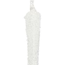 Prodotto Decorazione per albero di Natale in vetro a forma di ghiacciolo da appendere, 19 cm, 3 pezzi