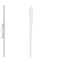 Prodotto Decorazione per albero di Natale in vetro a forma di ghiacciolo da appendere, 19 cm, 3 pezzi